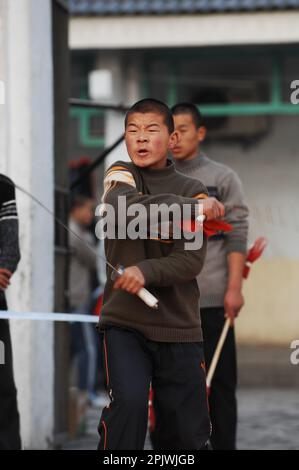 Der Shaolin-Tempel, Kampfsport-Trainingszentrum. Henan, Song-Shan-Berg, China Stockfoto