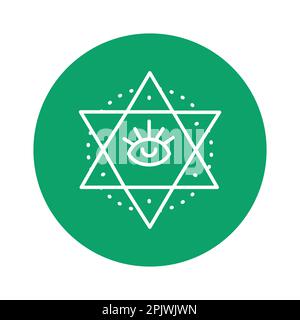 Symbol der Spiritualismus-Farblinie. Isoliertes Vektorelement. Skizzieren Sie das Piktogramm für Webseite, mobile App, Promo Stock Vektor