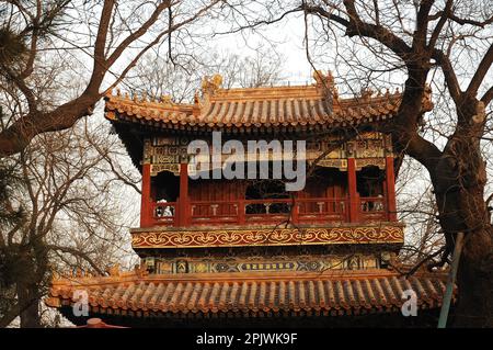 Lama Tempel oder Yonghè Gong. Buddhistischer Tempel in Peking; China Stockfoto
