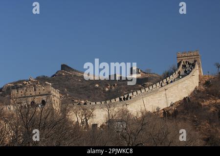 Die Chinesische Mauer bei Badaling in der Nähe von Peking; China Stockfoto