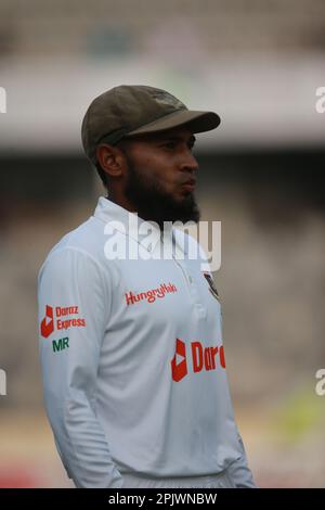 Bangladescher Wicketkeeper Mushfiqur Rahim im alleinigen Testspiel zwischen Bangladesch und Irland im Sher-e-Bangla National Cricket Stadium, Stockfoto