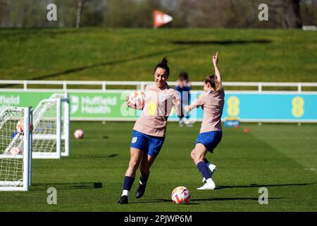 Englands Lucy Bronze während eines Trainings in St. George's Park, Burton upon Trent. Foto: Dienstag, 4. April 2023. Stockfoto