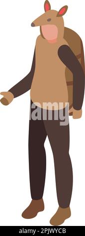 Eichhörnchen-Kostüm-Isometrie-Vektor. Tierparty. Süßer Charakter Stock Vektor