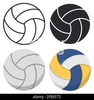 Volleyballbälle flache Symbole gesetzt. Vektordarstellung. Eps 10. Stock Vektor