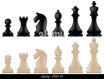 Schachfiguren-Symbol. Schachfiguren. König, Königin, Turm, Ritter, Bischof, Bauer. Vektordarstellung. Eps 10. Stock Vektor