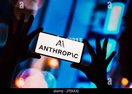 Brasilien. 03. April 2023. In dieser Abbildung wird das anthropische Logo auf einem Smartphone-Bildschirm angezeigt. Kredit: SOPA Images Limited/Alamy Live News Stockfoto