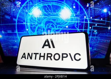 Brasilien. 03. April 2023. In dieser Abbildung wird das anthropische Logo auf einem Smartphone-Bildschirm angezeigt. Kredit: SOPA Images Limited/Alamy Live News Stockfoto