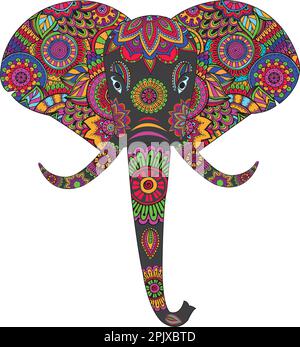 Elefantenmandala Dekoration Design Vektordarstellung Stock Vektor