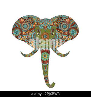 Elefantenmandala Dekoration Design Vektordarstellung Stock Vektor