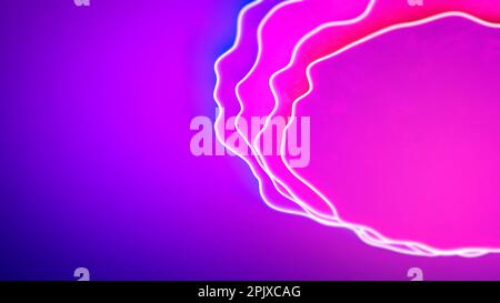 Violett Rosa Rot und Blau verschobene gekrümmte Formen farbenfroher Hintergrund – abstraktes 3D-Rendering Stockfoto