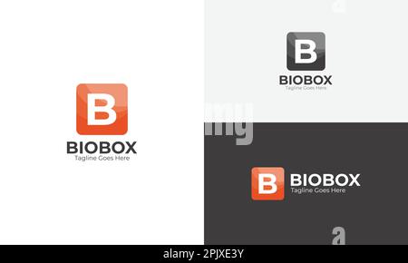 Logovorlage für Biobox B Buchstabe Stock Vektor