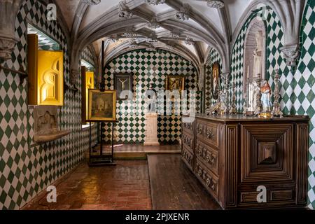 Das Innere des Palastes Pena, auch bekannt als Palacio Nacional da Pena, in der portugiesischen Stadt Sintra. Stockfoto