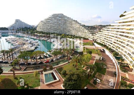 Les Marinas de Villeneuve Loubet, Alpes Maritimes, 06, Cote d'Azur, Frankreich Stockfoto