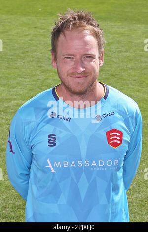 Tom Westley im Royal London One Day Cup-Kit während des Essex CCC Press Day auf dem Cloud County Ground am 4. April 2023 Stockfoto