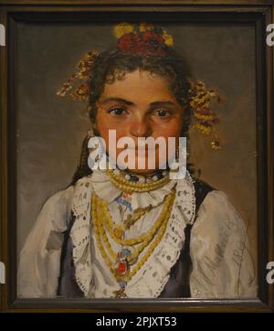 Ivan Mrkvicka (1856-1938). Tschechischer Maler. Lazarka. Bauernmädchen, 1892. National Art Gallery Sofia. Bulgarien. Stockfoto