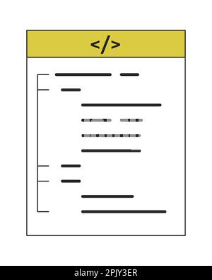 Symbol für linearen flachen Farbvektor der Befehlszeilenschnittstelle Stock Vektor