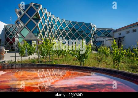 Centro del Vino Condado de Huelva Bollullos par del Condado, Provinz Huelva, Region Andalusien, Spanien. Befindet sich in einem der repräsentativsten Stockfoto