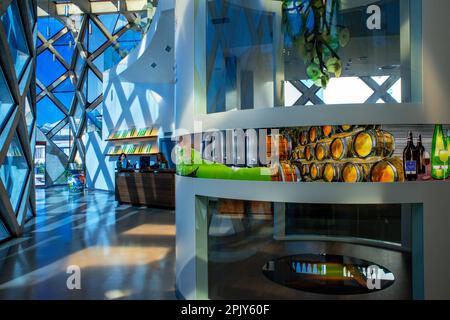 Centro del Vino Condado de Huelva Bollullos par del Condado, Provinz Huelva, Region Andalusien, Spanien. Befindet sich in einem der repräsentativsten Stockfoto