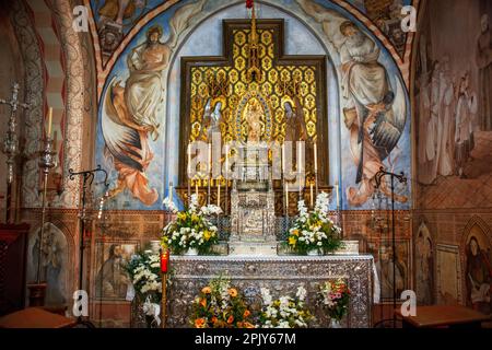 Kapelle im Kloster La Rabida, Provinz Huelva, Palos de la Frontera, Region Andalusien, Spanien. Das Kloster Santa María de La Rábida, com Stockfoto