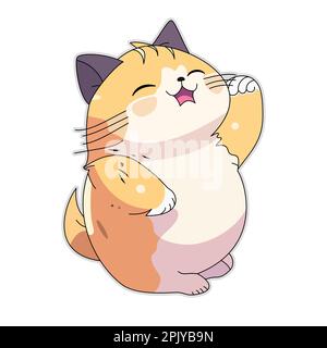 Niedliches Katzenlogo. Abstrakte Zeichnung einer Katze in minimalistischem Stil. Cartoon-Katzenlogo. Vektordarstellung Stock Vektor