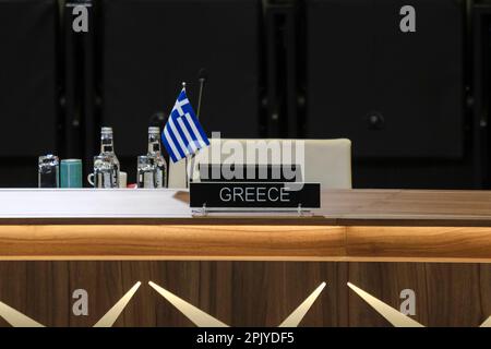 Brüssel, Belgien. 04. April 2023. Tagung der Außenminister der NATO am 4. April 2023 im NATO-Hauptquartier in Brüssel, Belgien. Kredit: ALEXANDROS MICHAILIDIS/Alamy Live News Stockfoto