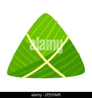 Eingewickelte Reisklöße. Urlaub in Duanwu. Traditionelles Essen beim Chinese Dragon Boat Festival. Stock Vektor