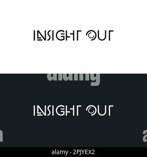 Insight Out Logo minimalistisches textbasiertes Logo-Konzept Stock Vektor