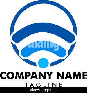 Design Für Logo-Vorlage Für Wifi Wireless Internet Signal Stock Vektor