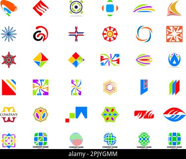 Set mit abstrakten Vector-Logo-Designelementen Stock Vektor