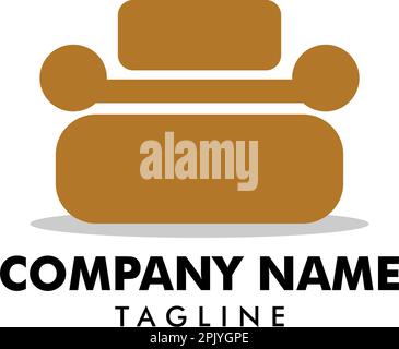 Sofa Möbel Logo Symbol Konzept, Vektor Illustration Stock Vektor
