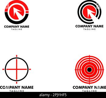 Satz der Vektorvorlage für das Symbol des Ziellogos Stock Vektor