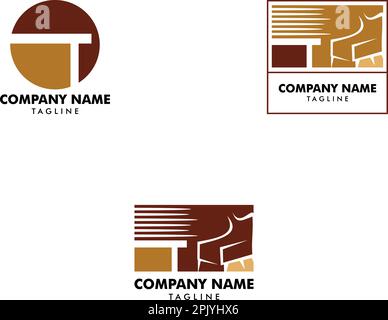 Möbelset Logo-Vorlage, Möbelsymbol, Möbelgeschäft-Logo, Möbeldesign Stock Vektor