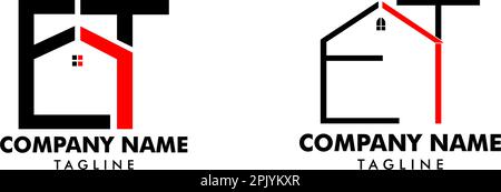 Set aus ET Letter Immobilienlogo, Immobilienlogo Stock Vektor