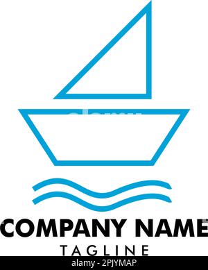 Segelboot Logo, Segellogo Design Vektorsymbole Stock Vektor