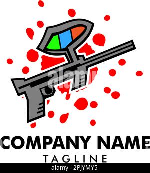 Paintball Gun Logo-Design Stock Vektor