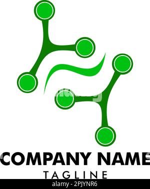 Molekül-Leaf-Logo Stock Vektor