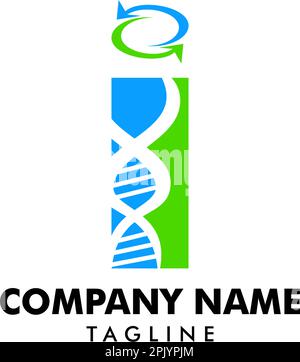 Logo-Vektor mit dem Buchstaben I DNA Design Stock Vektor