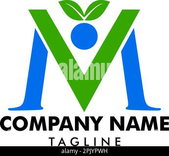 Design-Inspiration für das MV-People-Logo Stock Vektor