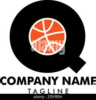 Logo-Vorlage für Buchstabe Q für Basketball Stock Vektor