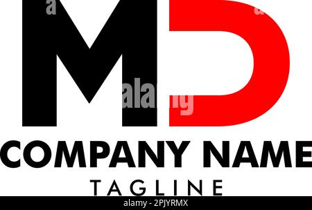 Design der ersten MD-Logo-Vorlage Stock Vektor