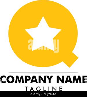 Ursprüngliches Q-Star-Logo-Design Stock Vektor