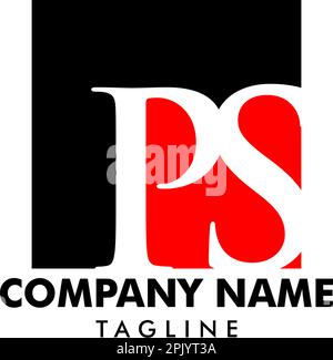 Entwurf der PS-Logo-Vorlage für den ersten Brief Stock Vektor