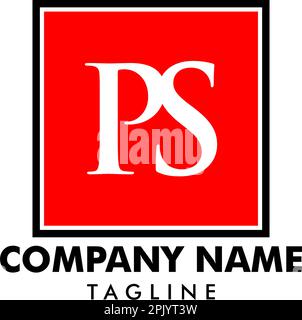 Entwurf der PS-Logo-Vorlage für den ersten Brief Stock Vektor
