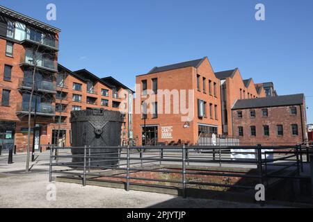 Kelham Island Apartments in Sheffield England. Entwicklung von Innenstadtwohnungen Stockfoto