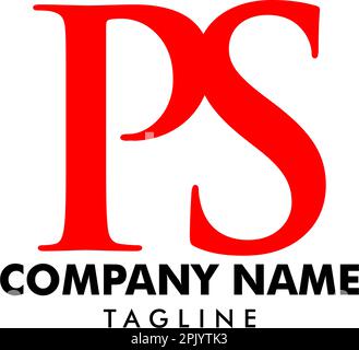 Entwurf der PS-Logo-Vorlage für den ersten Brief Stock Vektor