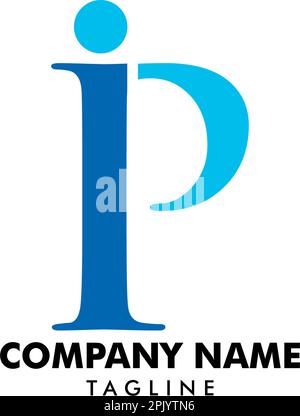 Ursprüngliches Design der IP-Logovorlage für Letter Stock Vektor