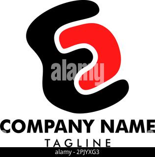 Design der ersten EC-Logo-Vorlage für Letter Stock Vektor