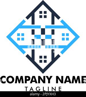 Moving-Logo-Designvorlage Für Haus Stock Vektor