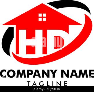 Design des HD Letter-Logos für Immobilien Stock Vektor