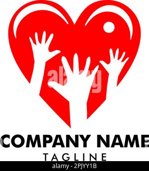 Design Der Logo-Vorlage Für Herzpflege Stock Vektor
